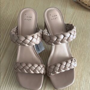 A New Day Cream Braided Slide Sandals